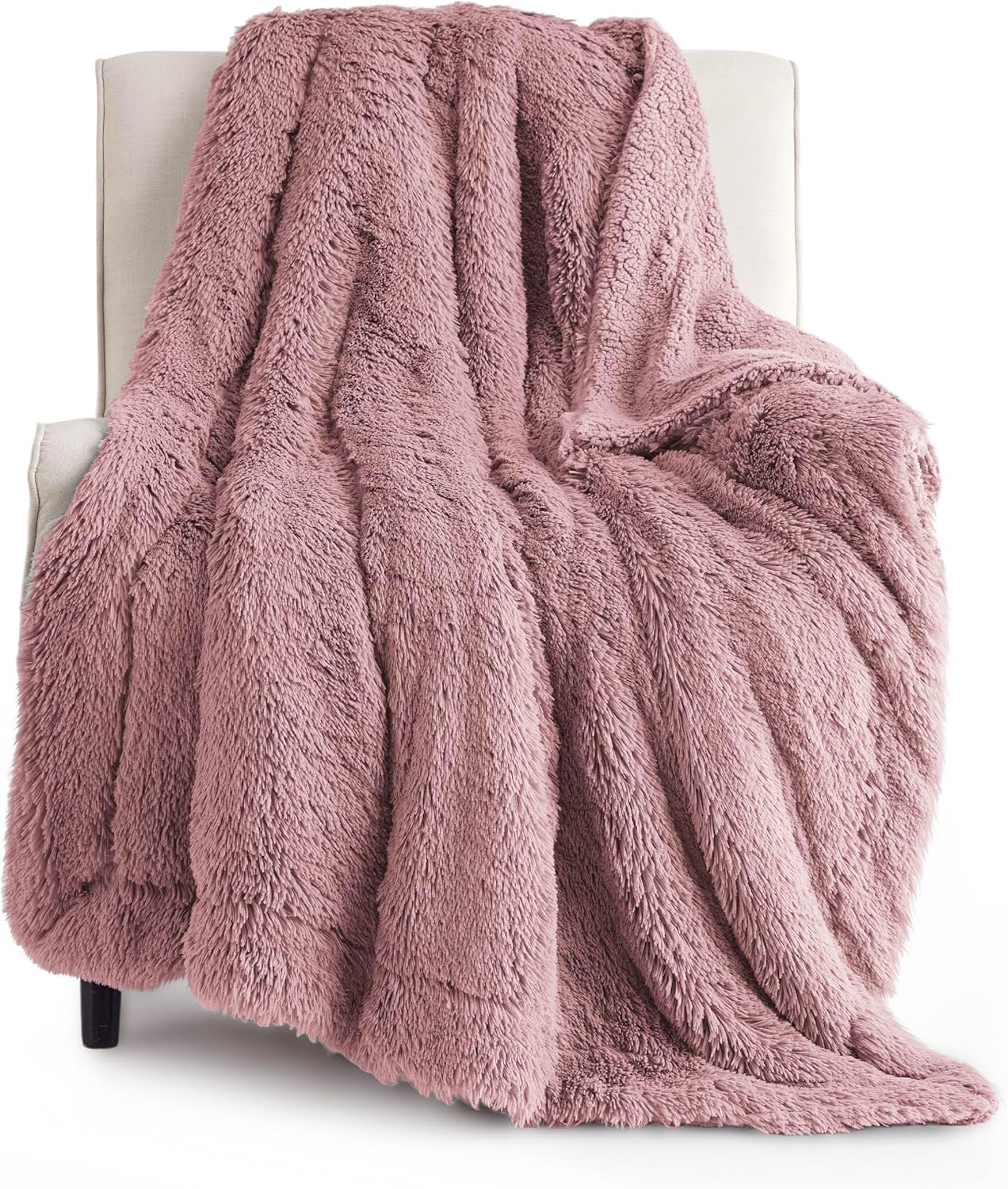 Bedsure Fluffy Fuzzy Throw Blanket Gifts for Women, Soft Cozy Plush Faux Fur Throw Blanket for Couch Bed, Minky Thick Warm Sherpa Fleece Fall Grey Room Decor Men Gifts Teenage Girls Teen Boys Mom Dad