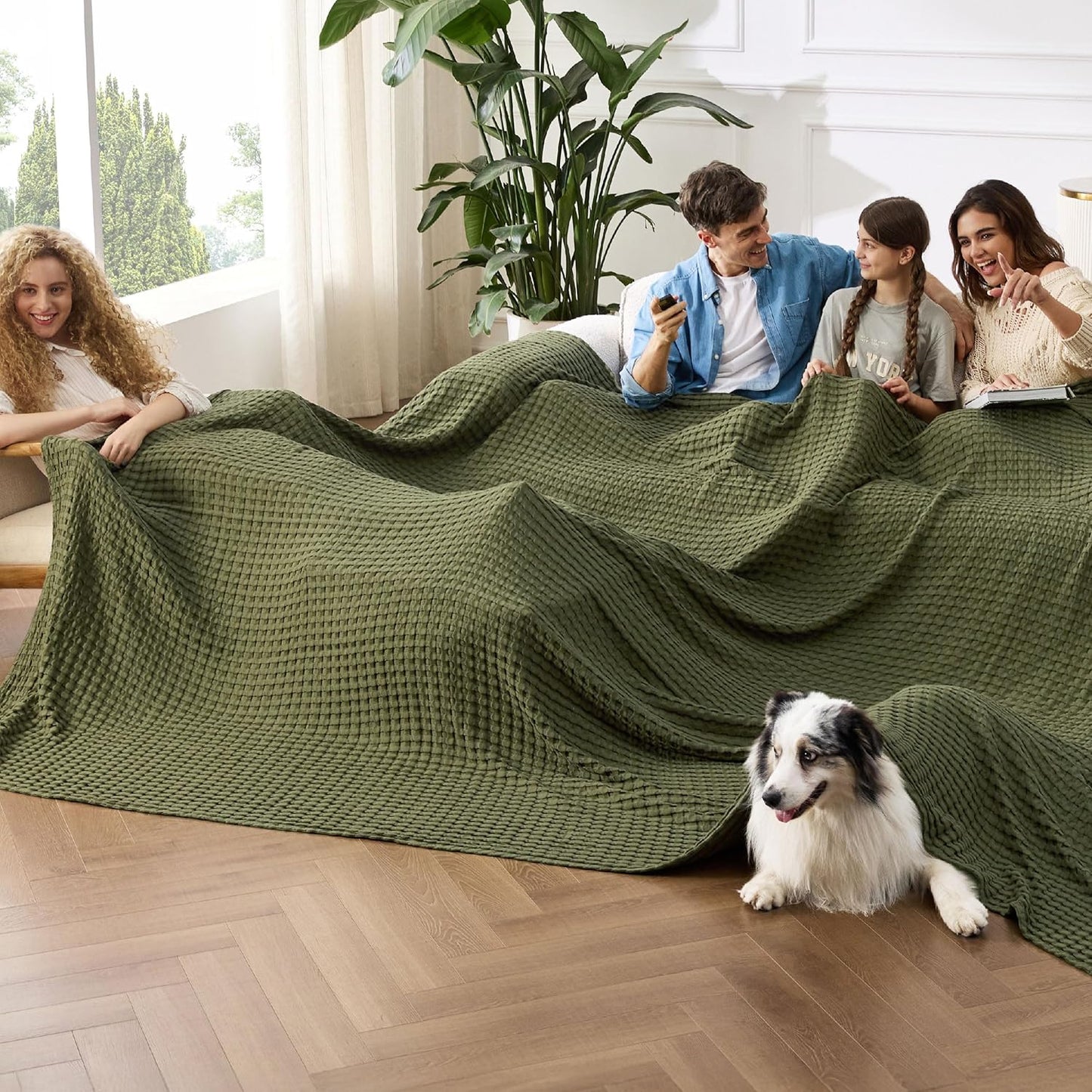 Bedsure Cooling Cotton Waffle King Size Blanket - Lightweight Breathable Summer Blanket of Rayon Derived from Bamboo for Hot Sleepers, Luxury Throws for Bed, Couch and Sofa, Taupe, 104x90 Inches