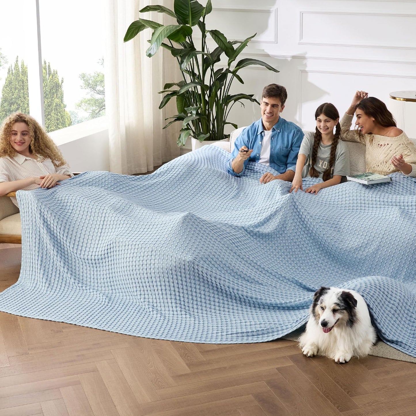 Bedsure Cooling Cotton Waffle King Size Blanket - Lightweight Breathable Summer Blanket of Rayon Derived from Bamboo for Hot Sleepers, Luxury Throws for Bed, Couch and Sofa, Taupe, 104x90 Inches
