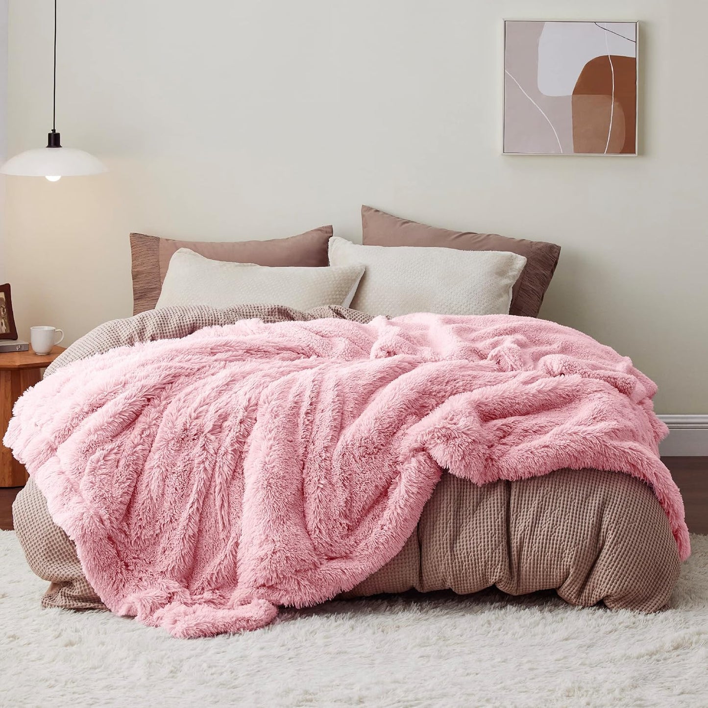 Bedsure Fluffy Fuzzy Throw Blanket Gifts for Women, Soft Cozy Plush Faux Fur Throw Blanket for Couch Bed, Minky Thick Warm Sherpa Fleece Fall Grey Room Decor Men Gifts Teenage Girls Teen Boys Mom Dad