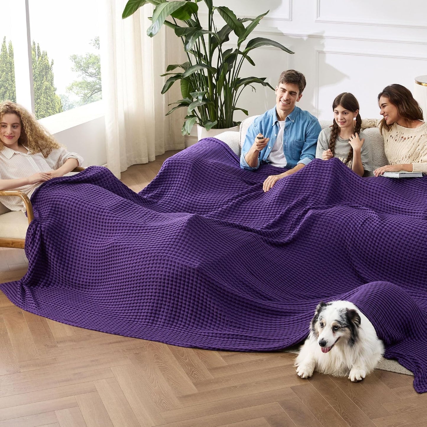 Bedsure Cooling Cotton Waffle King Size Blanket - Lightweight Breathable Summer Blanket of Rayon Derived from Bamboo for Hot Sleepers, Luxury Throws for Bed, Couch and Sofa, Taupe, 104x90 Inches